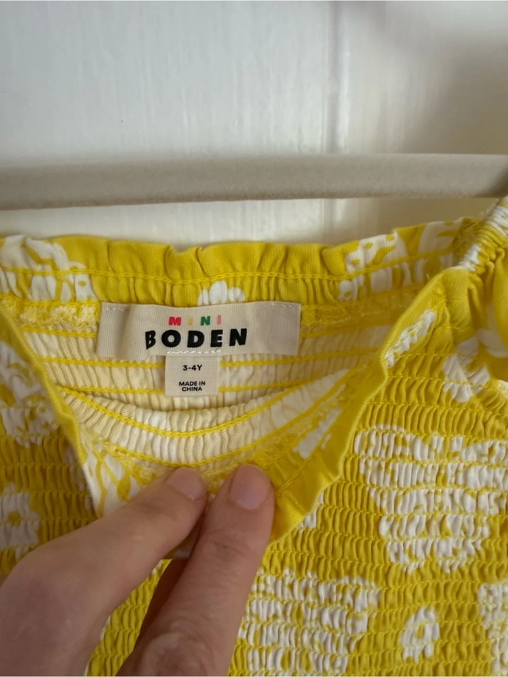 Mini Boden Yellow Butterfly Smocked Sundress